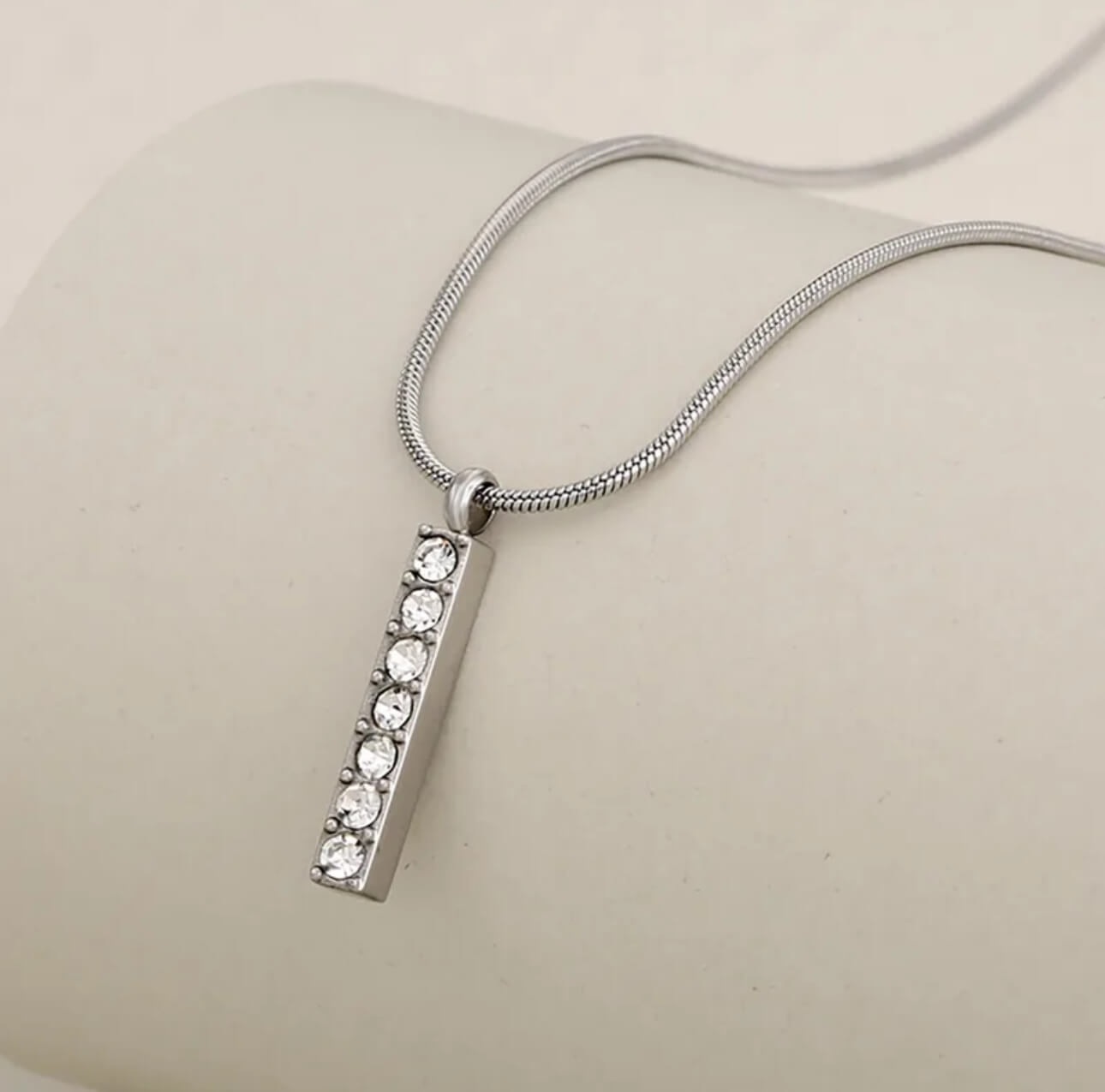 Silver Bar Pendant Necklace