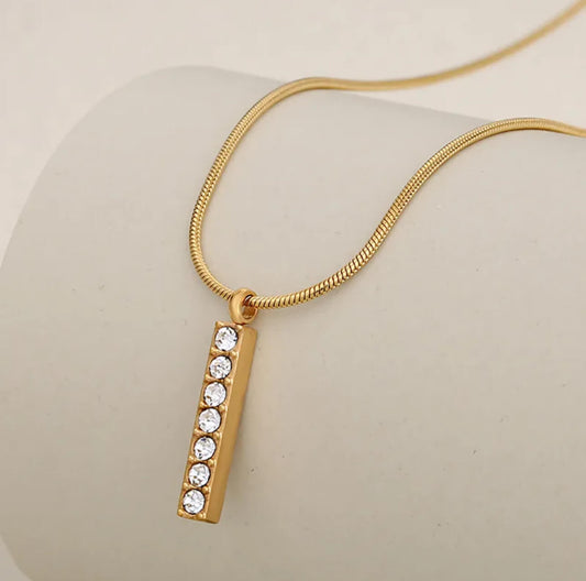 Silver Bar Pendant Necklace